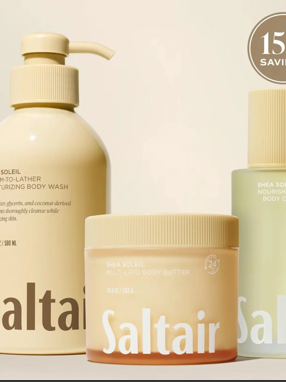 Saltair Shea Soleil Multi-Lipid Body Butter - Pale Yellow